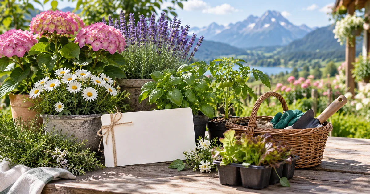 Gartenpflanzen und Geschenkkarte für BALDUR-Garten Gutscheine in Österreich