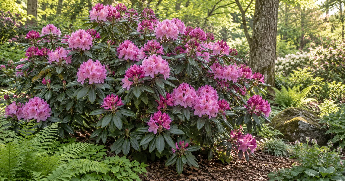 Rhododendron pflanzen und pflegen Rhododendron pflanzen und pflegen mit rosa Blüten im Halbschatten